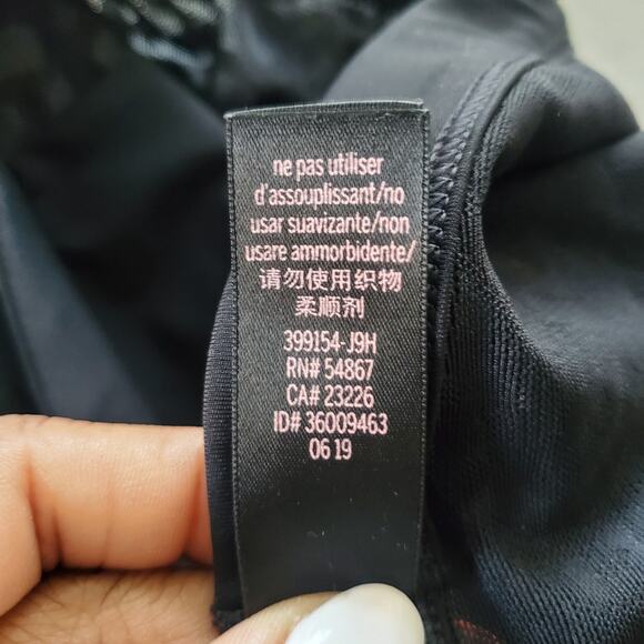 Victoria's Secret Black Performance Sheer Crop Top Sports Bra Leggings Set S 7/8 - Picture 5 of 12
